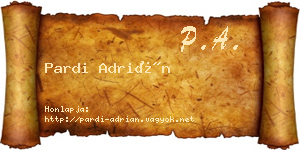 Pardi Adrián névjegykártya